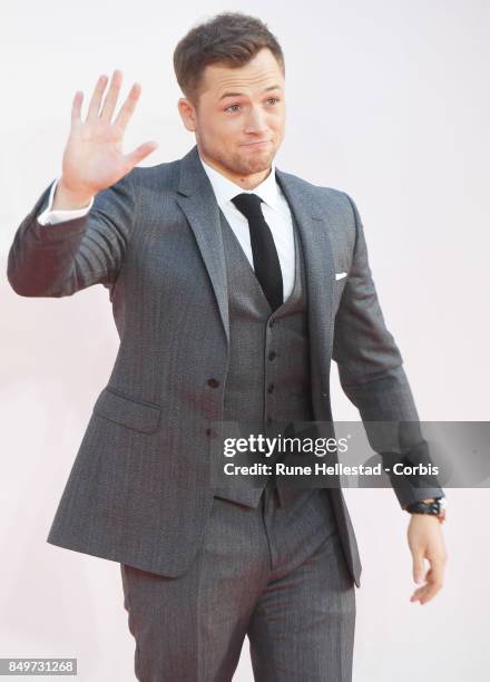 Taron Egerton attends the UK premiere of 'Kingsman: The Golden Circle' at Odeon Leicester Square on September 18, 2017 in London, England.