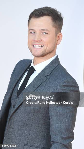 Taron Egerton attends the UK premiere of 'Kingsman: The Golden Circle' at Odeon Leicester Square on September 18, 2017 in London, England.