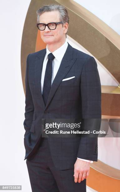 Colin Firth attends the UK premiere of 'Kingsman: The Golden Circle' at Odeon Leicester Square on September 18, 2017 in London, England.