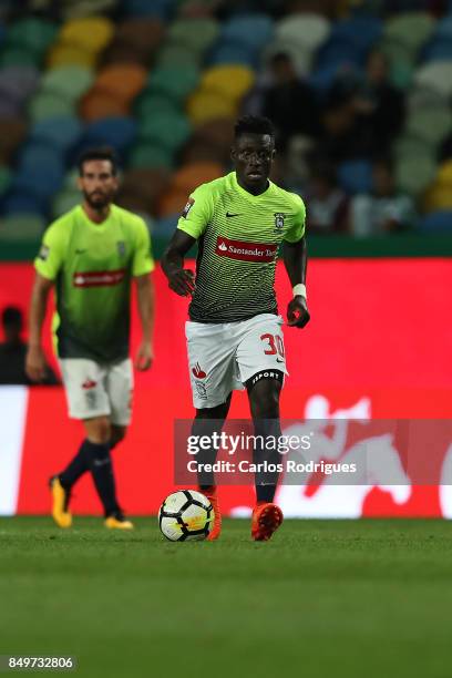 Maritimo forward Piqueti from Guinea Bissau during the match between Sporting CF v CS Maritimo for the Taca da Liga 2017/2018 at Estadio do Bonfim on...