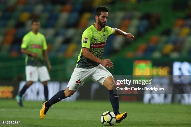 Maritimo midfielder Joao Gamboa from Portugal during the match between Sporting CF v CS Maritimo for the Taca da Liga 2017/2018 at Estadio do Bonfim...