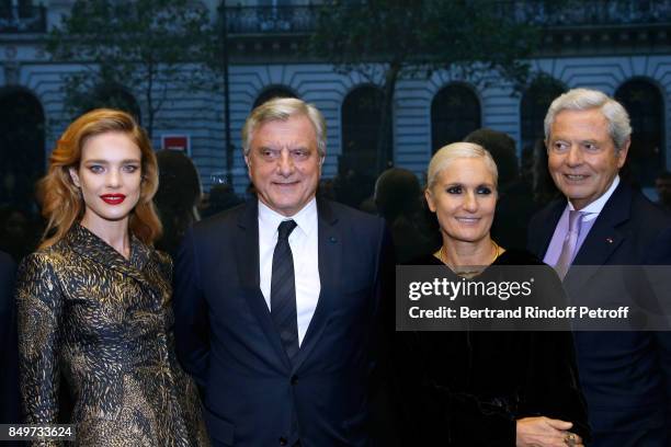 Natalia Vodianova, CEO of Dior Sidney Toledano, Stylist of Dior Maria Grazia Chiuri and Chairman of the Board of Galeries Lafayette Group, Philippe...