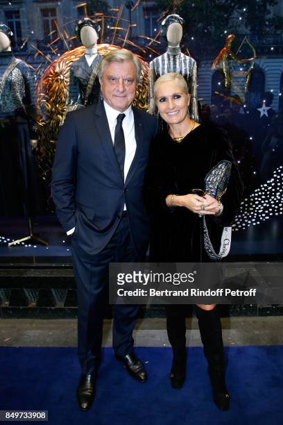 Of Dior Sidney Toledano and Stylist of Dior Maria Grazia Chiuri attend the Inauguration of the Dior showcases at Galeries Lafayette for Christian...