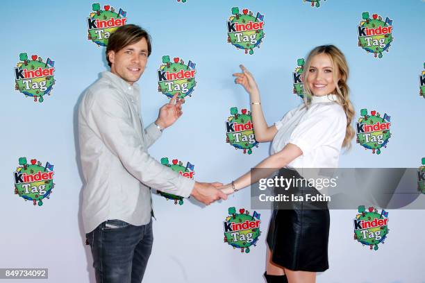 Model Alena Gerber and her boyfriend former German soccer player Clemens Fritz during the KinderTag to celebrate children's day on September 19, 2017...