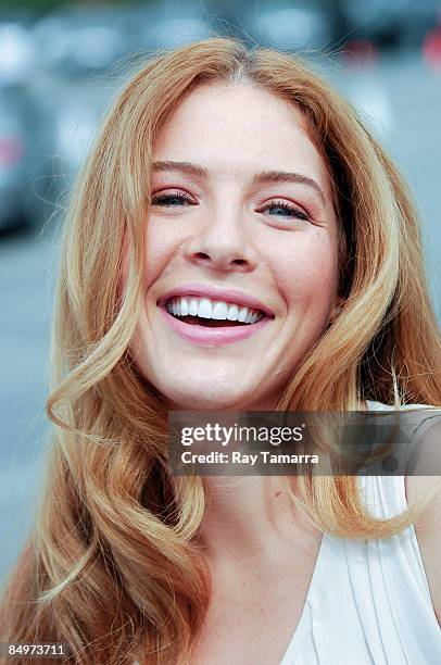 Actress Rachelle Lefevre walks in Santa Monica on February 21, 2009 in Santa Monica, California.