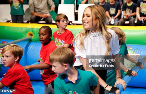 Model Alena Gerber during the KinderTag to celebrate children's day on September 19, 2017 in Berlin, Germany.