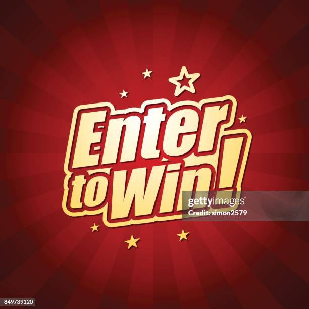 geben sie banner zu gewinnen - verlockung stock-grafiken, -clipart, -cartoons und -symbole