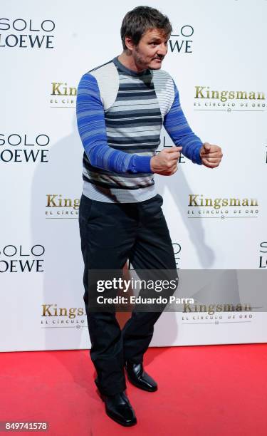 Actor Pedro Pascal attends the 'Kingsman: El Circulo De Oro' premiere at Callao cinema on September 19, 2017 in Madrid, Spain.
