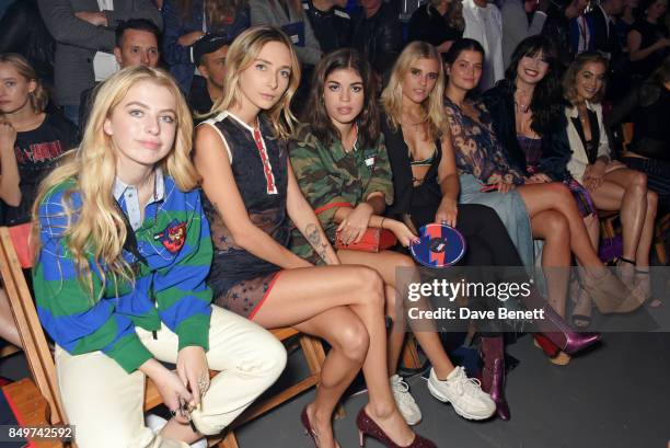 Anais Gallagher, guest, Molly Moorish, Tigerlily Taylor, Pixie Geldof, Daisy Lowe and Chelsea Leyland attend the Tommy Hilfiger TOMMYNOW Fall 2017...