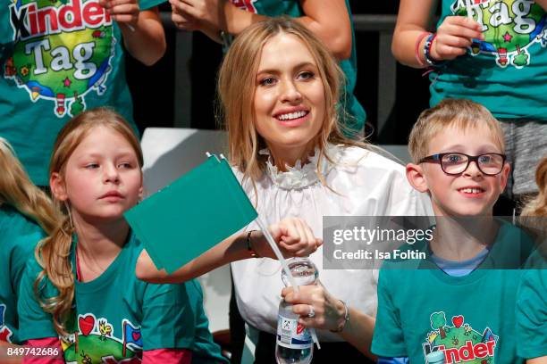 Model Alena Gerber during the KinderTag to celebrate children's day on September 19, 2017 in Berlin, Germany.