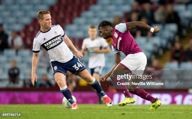 Corey Blackett Taylor of Aston Villa during the Carabao Cup Third Round match between Aston Villa and Middlesbrough at the Villa Park on September...