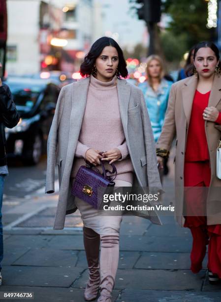 Guest outside Tommy Hilfiger during London Fashion Week September 2017 on September 19, 2017 in London, England.