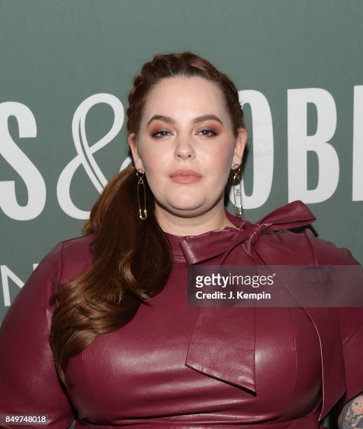 Tess Holiday signs copies of her new book "Not So Subtle Art of Being A Fat Girl: Loving the Skin You're In" at Barnes & Noble Tribeca on September...
