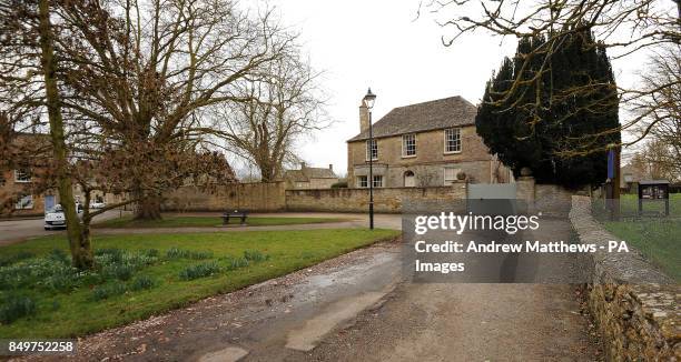 General view of a house in Bampton Village in Oxfordshire which is transformed into 'Crawley House'' when filming of Downton Abbey takes place in...