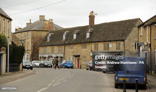 General view of Bampton Vilage in Oxfordshire. Bampton is changed into the fictional village of Downton a few weeks a year when filming of Downton...