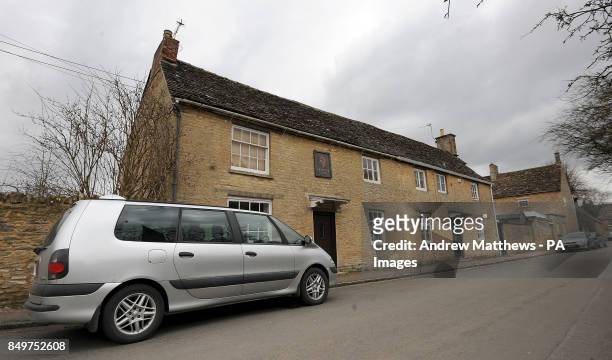 General view of a house in Bampton Village in Oxfordshire which is transformed into the 'Grantham Arms' when filming of Downton Abbey takes place in...