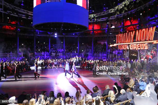 General view of the atmosphere at the Tommy Hilfiger TOMMYNOW Fall 2017 Show during London Fashion Week September 2017 at The Roundhouse on September...