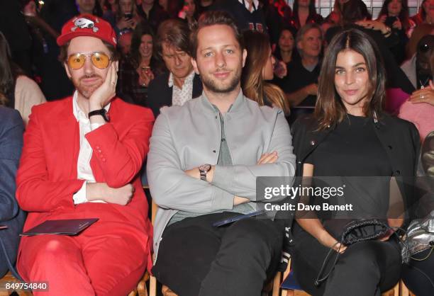 Philip Colbert, Derek Blasberg and Julia Restoin Roitfeld attend the Tommy Hilfiger TOMMYNOW Fall 2017 Show during London Fashion Week September 2017...