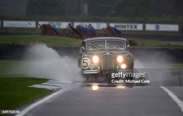 Jaguar Mk V11, entrant Derek Hood, driven by Nicholas Minassian in the St Mary's Trophy at Goodwood on September 8th 2017 in Chichester, England.
