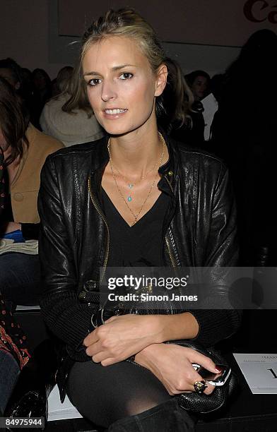 Jaquetta Wheeler attends the Jaeger London show during London Fashion Week Autumn/Winter 2009 at Natural History Museum on February 22, 2009 in...