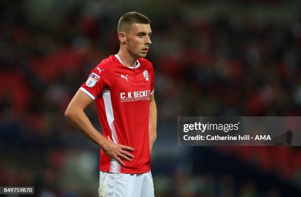 Joe Williams of Barnsley during the Carabao Cup Third Round match between Tottenham Hotspur and Barnsley at Wembley Stadium on September 19, 2017 in...