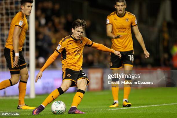 Oskar Buur Rasmussen of Wolverhampton Wanderers during the Carabao Cup tie between Wolverhampton Wanderers and Bristol Rovers at Molineux on...