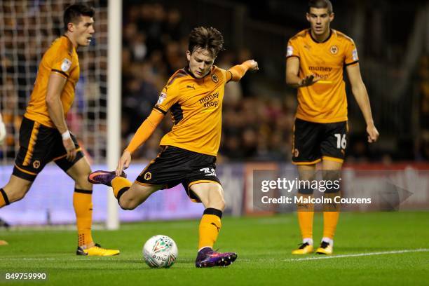 Oskar Buur Rasmussen of Wolverhampton Wanderers during the Carabao Cup tie between Wolverhampton Wanderers and Bristol Rovers at Molineux on...