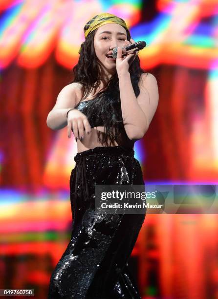 Noah Cyrus performs onstage during Katy Perry's "Witness: The Tour" tour opener at Bell Centre on September 19, 2017 in Montreal, Canada.