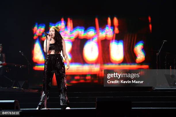 Noah Cyrus performs onstage during Katy Perry's "Witness: The Tour" tour opener at Bell Centre on September 19, 2017 in Montreal, Canada.