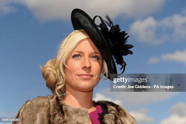 Lisa Chapple from Surrey attends Ladies Day at the 2012 Cheltenham Festival.