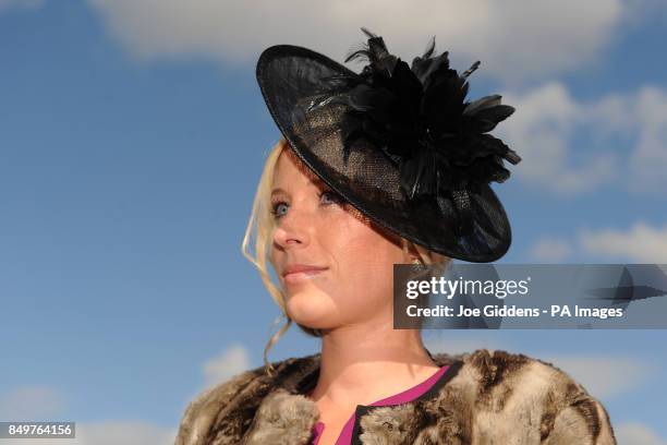 Lisa Chapple from Surrey attends Ladies Day at the 2012 Cheltenham Festival.