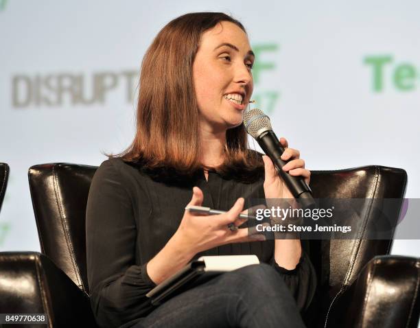 Google Cloud Head of Startup Programs Sam O'Keefe judges the Startup Battlefield Competition during TechCrunch Disrupt SF 2017 at Pier 48 on...