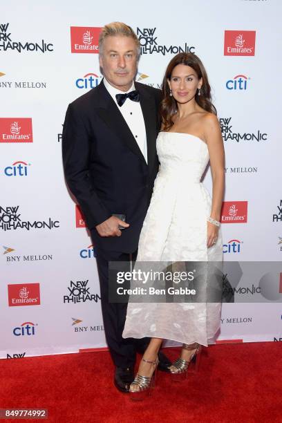 Actor Alec Baldwin and wife Hilaria Baldwin attend the New York Philharmonic 106 All-Stars: Opening Gala at David Geffen Hall on September 19, 2017...