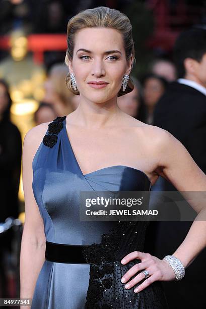 Actress Kate Winslet arrives at the 81st Academy Awards at the Kodak Theater in Hollywood, California on February 22, 2009. AFP PHOTO Jewel SAMAD