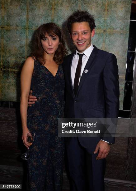 Pearl Chanda and Richard Coyle attend the after show party for the press night of 'Ink' at Duke Of Yorks Theatre on September 19, 2017 in London,...