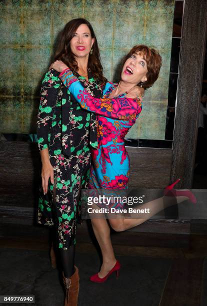 Ronnie Ancona and Kathy Lette attend the after show party for the press night of 'Ink' at Duke Of Yorks Theatre on September 19, 2017 in London,...
