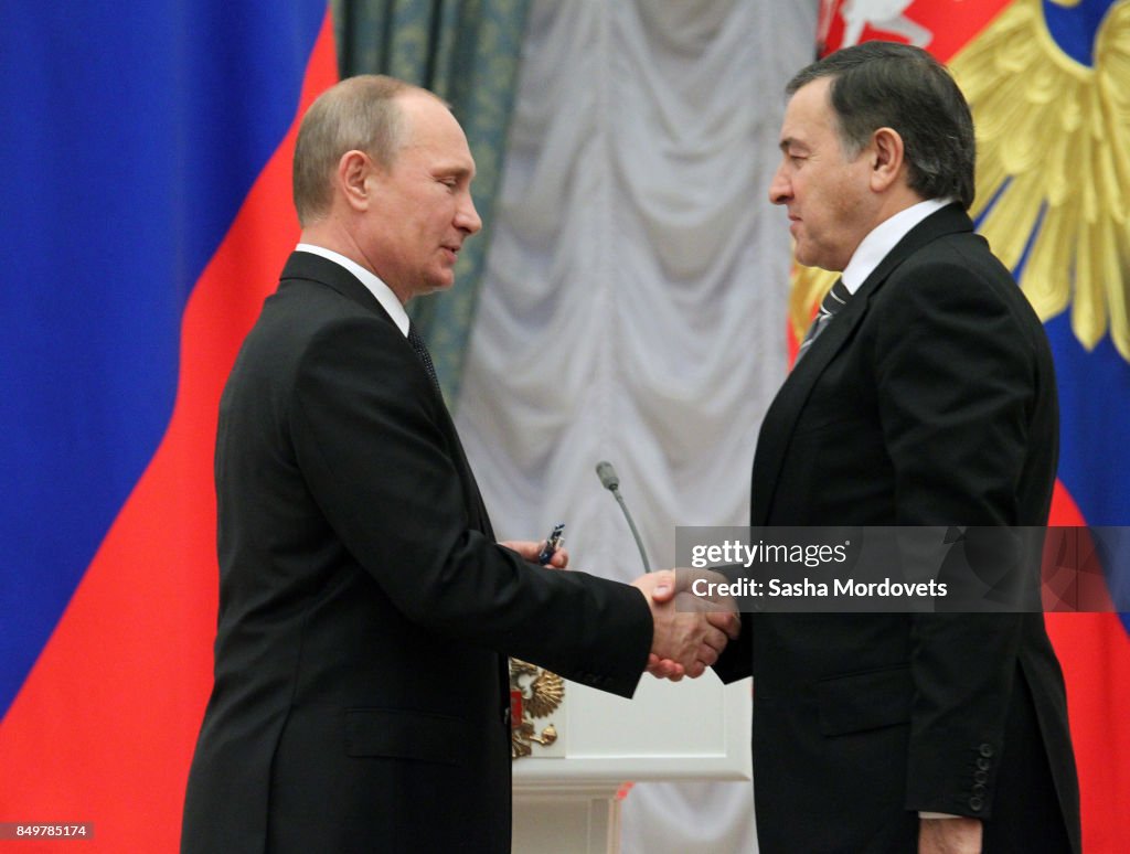 Russian President Vladimir Putin Awards Businessman Aras Agalarov