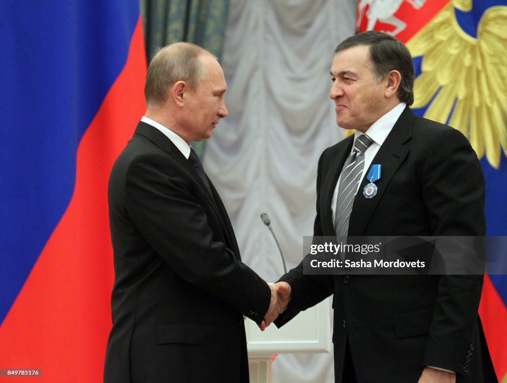 Russian President Vladimir Putin Awards Businessman Aras Agalarov