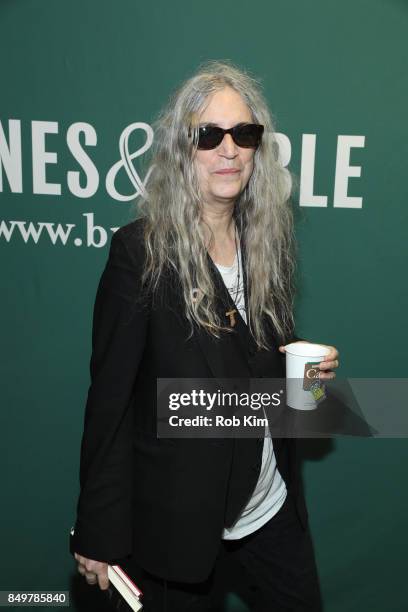 Patti Smith promotes her new book, "Devotion" at Barnes & Noble Union Square on September 19, 2017 in New York City.