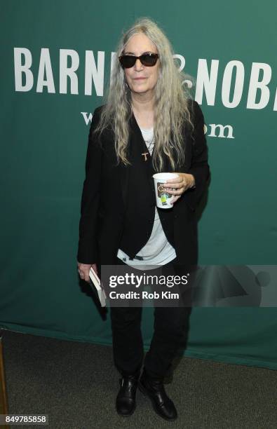 Patti Smith promotes her new book, "Devotion" at Barnes & Noble Union Square on September 19, 2017 in New York City.