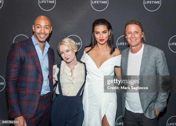 Makeup Artist Sir John, Sarah Brown, Model/Television Personality Adriana Lima and Photographer Russell James attend the "American Beauty Star" New...
