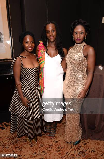 Maame Yaa, Felicia Appenteng and Nana Mensah attend The Africa-America Institute 33rd Annual Awards Gala at Mandarin Oriental New York on September...