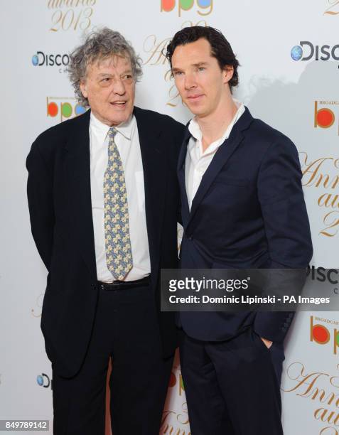 Tom Stoppard and Benedict Cumberbatch arriving at the Broadcasting Press Guild Television & Radio Awards, at One Whitehall Place, in Westminster,...