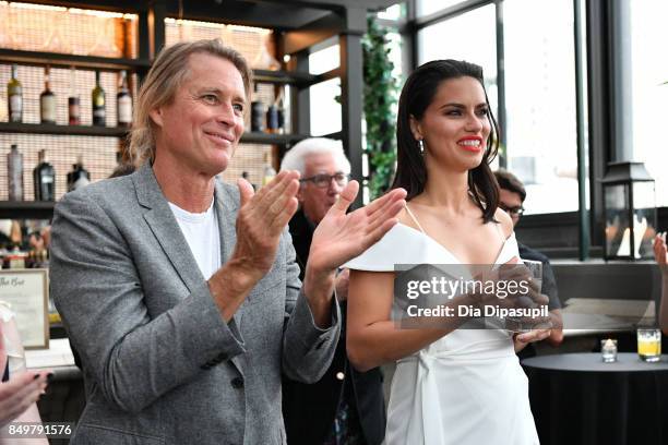 Russell James and Adriana Lima attend the 'American Beauty Star' premiere at Gramercy Terrace at The Gramercy Park Hotel on September 19, 2017 in New...