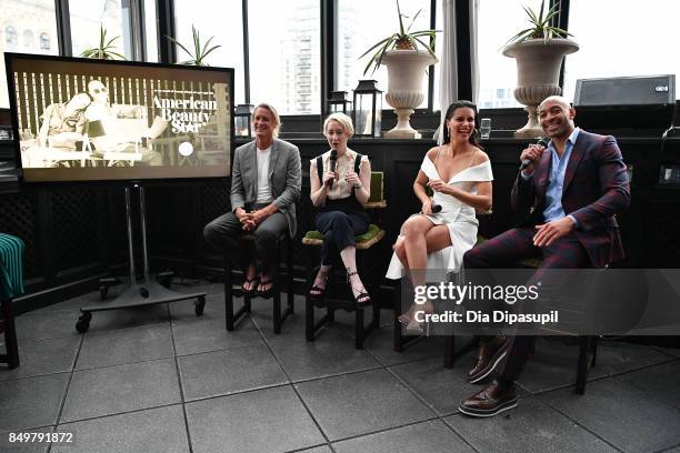 Russell James, Sarah Brown, Adriana Lima, and Sir John attend the 'American Beauty Star' premiere at Gramercy Terrace at The Gramercy Park Hotel on...