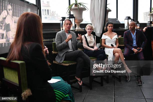 Jessica Matlin, Russell James, Sarah Brown, Adriana Lima, and Sir John attend the 'American Beauty Star' premiere at Gramercy Terrace at The Gramercy...