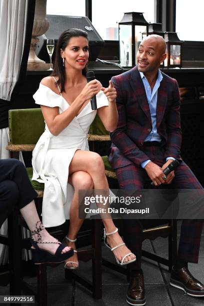 Adriana Lima and Sir John attend the 'American Beauty Star' premiere at Gramercy Terrace at The Gramercy Park Hotel on September 19, 2017 in New York...