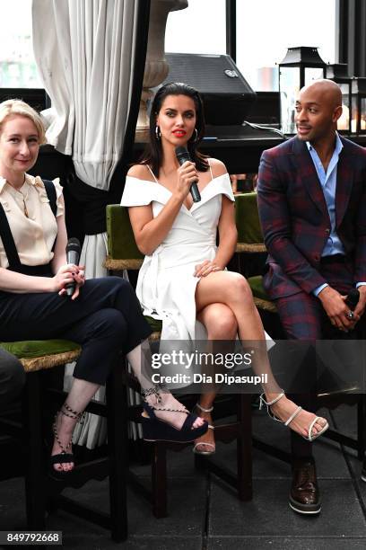 Sarah Brown, Adriana Lima, and Sir John attend the 'American Beauty Star' premiere at Gramercy Terrace at The Gramercy Park Hotel on September 19,...