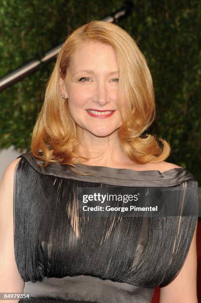 Actress Patricia Clarkson arrives at the 2009 Vanity Fair Oscar Party Hosted By Graydon Carter at the Sunset Tower on February 22, 2009 in West...