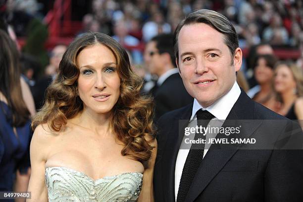 Actress Sarah Jessica Parker and her husband actor Matthew Broderick arrive at the 81st Academy Awards at the Kodak Theater in Hollywood, California...